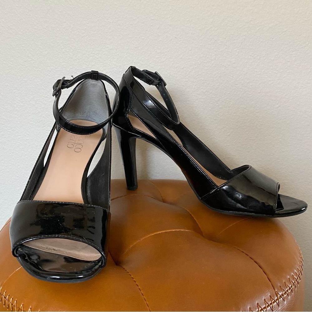 Franco Sarto Patent Leather Peep Toe Heels